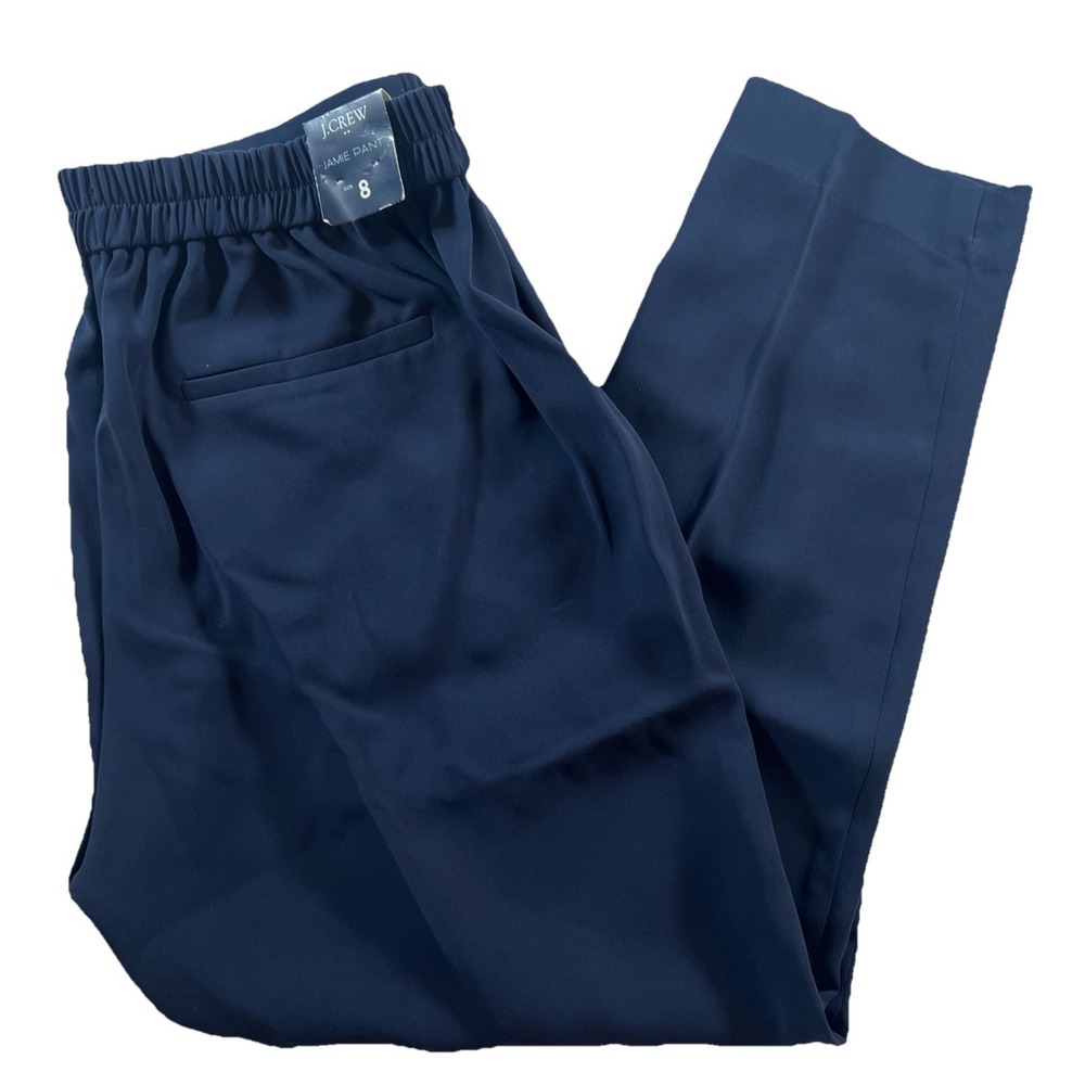 J.Crew Pants Women's 8 Blue Jamie Pant Ankle Elastic Waist Stretch‎ Polyester